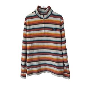 Men's L.L. Bean Performance Pique‎ 1/4 Zip Pullover, Striped, Size XL